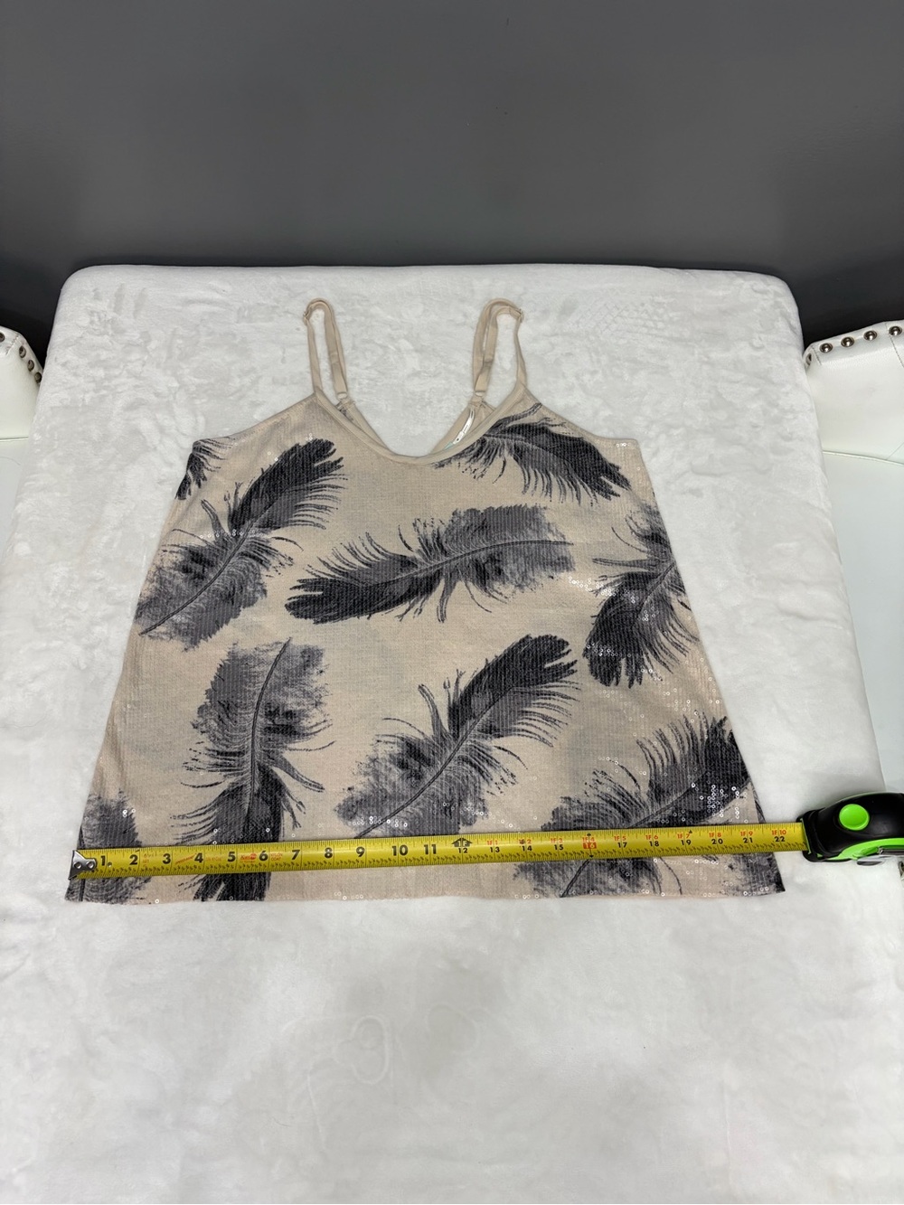 Urban Outfitters Kimchi Blue Feather Sequin Cami Tank Top Medium Cottagecore Y2K - Picture 16 of 17